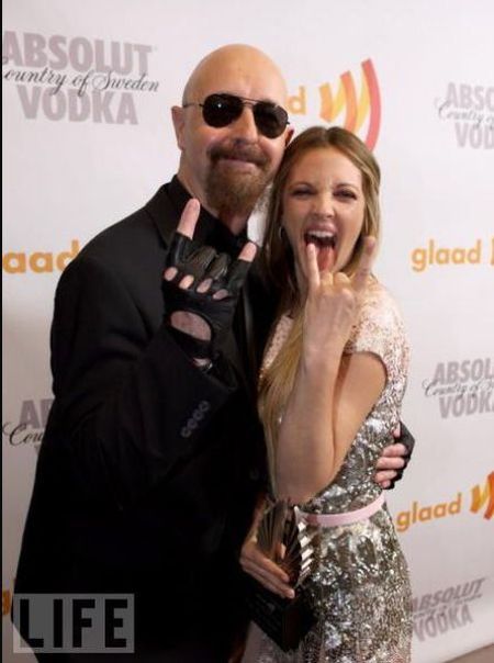 Rob Halford and Drew Barrymore