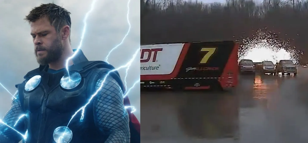 Thor ataca Carolina del Norte, rayo ataca un camión y se hace viral