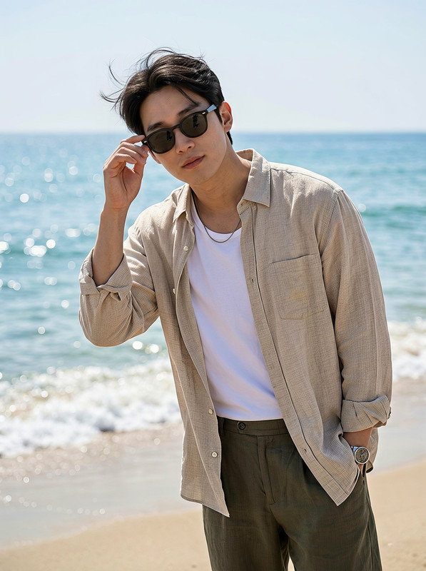 Coastal Beach Portrait | PromptGet