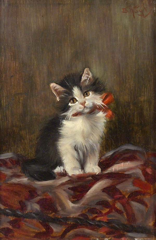 Junges Kätzchen mit Schleife