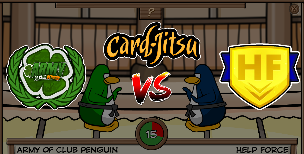 card jitsu tournament army of club penguin vs help force