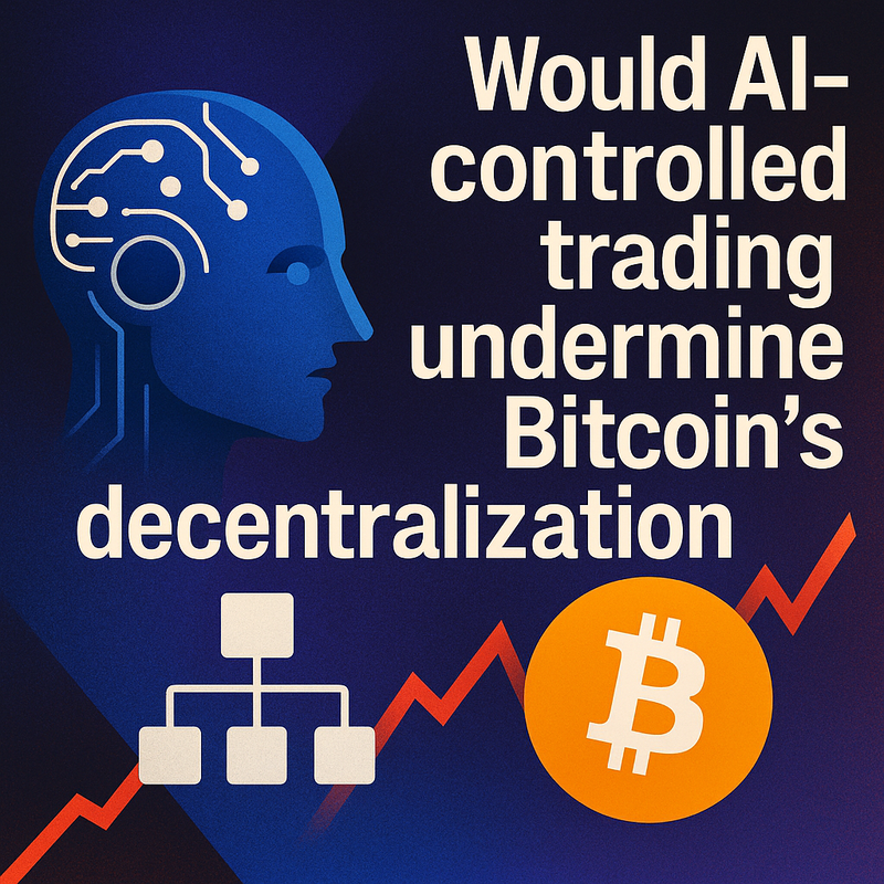 Would AI-controlled trading undermine Bitcoin's decentralization
