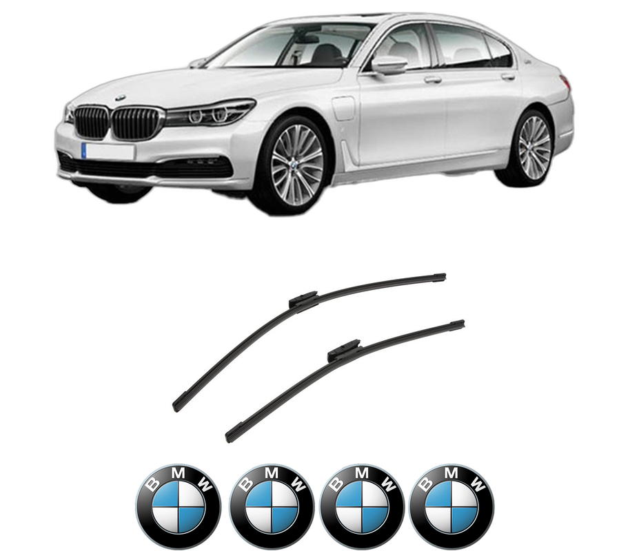 Set stergatoare auto BMW Seria 7 (G11, G12) din 2015-2022, pentru parbriz auto, 2 bucati, Bosch Aerotwin Multi, din cauciuc siliconat rezistent, 4 Stickere Auto BMW Seria