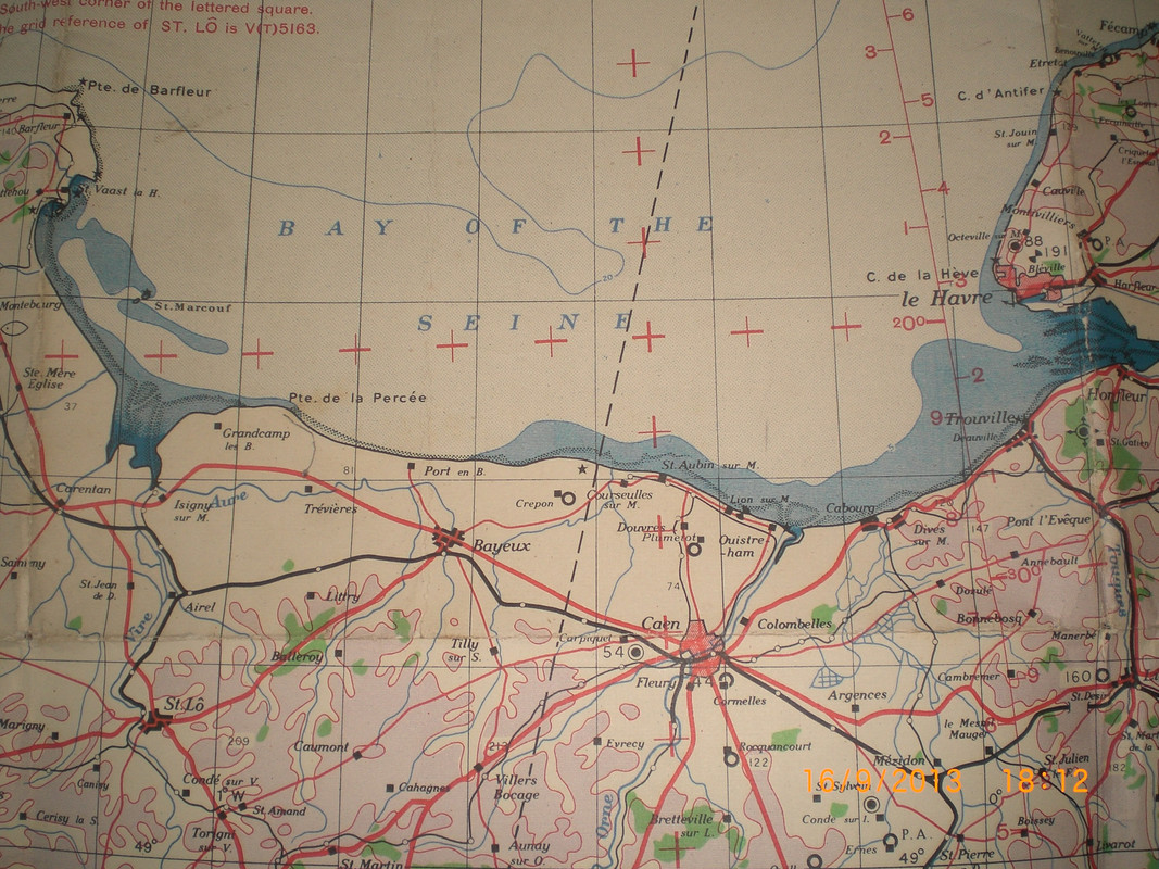 Mapa Normandia ( RAF ) 1942 - 01b