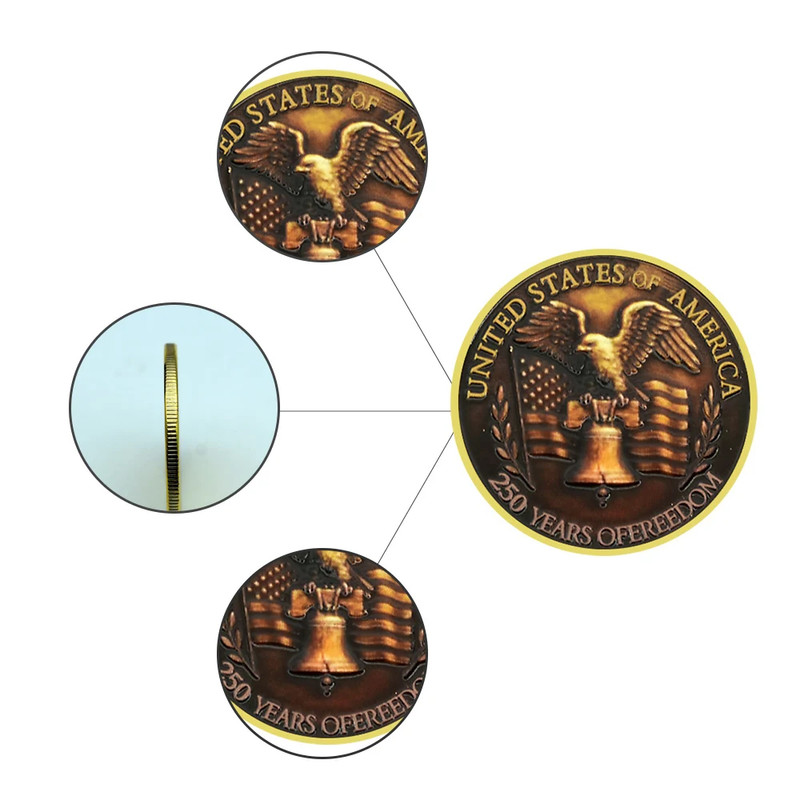 1776-2026 USA 250 Years Freedom Coin | Eagle Liberty Bell