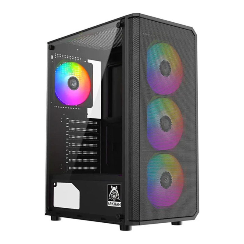 GABINETE ARKHAM MEL X4 BLACK VIDRIO TEMPLADO