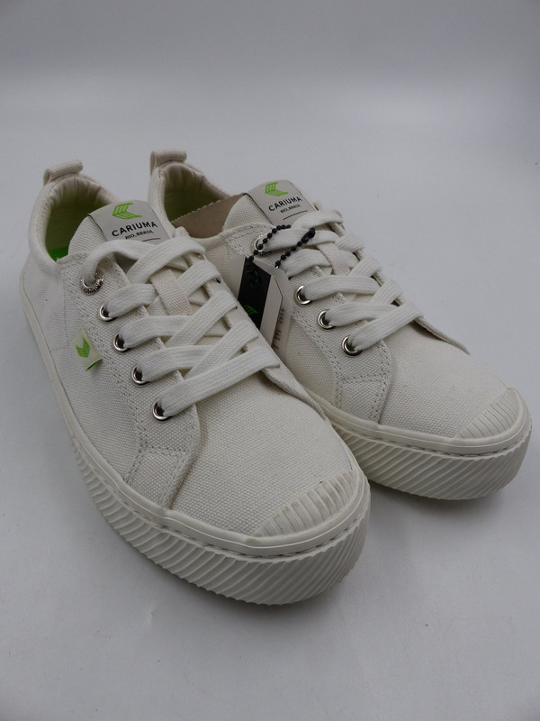 CARIUMA: Women's Canvas Low Top Off-White Sneakers