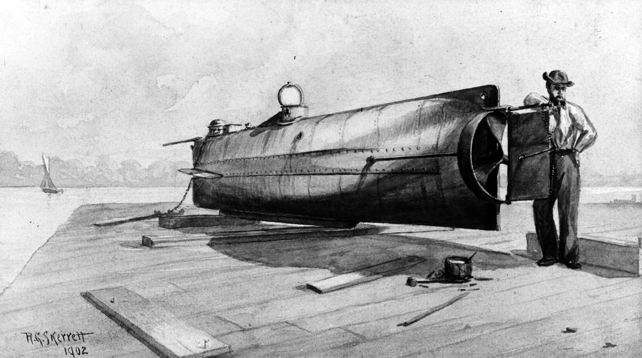 Le CSS H. L. Hunley, le premier sous-marin qui coula un navire 2880px-NH-999-27125245401