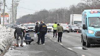 Scene of hit-and-run crash in Suffolk County