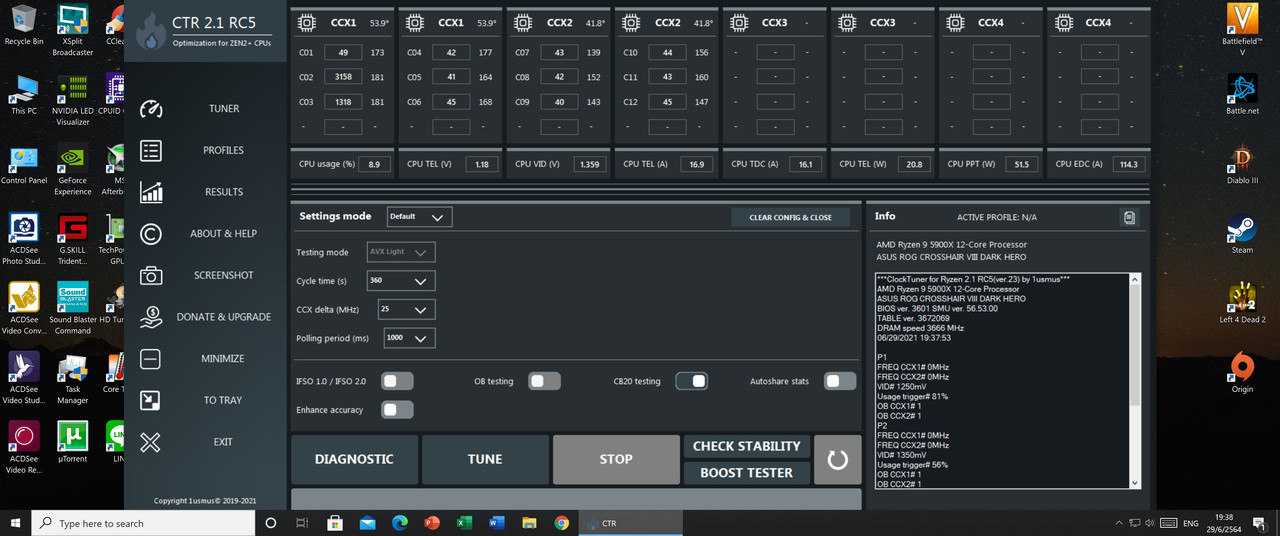CTR 2.1 RC5 5900X Offset-0.175 PBO Mo 10X 200Mhz Negative all core 30