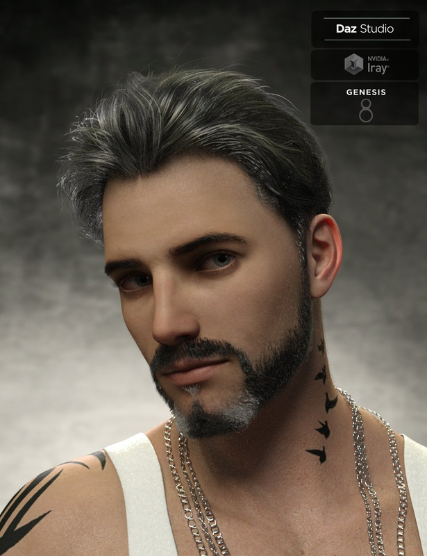 Yoan Mature Hair and Beard for Genesis 8 and 8.1 Males Yoan Mature Hair and Beard for Genesis 8 and 8.1 Males