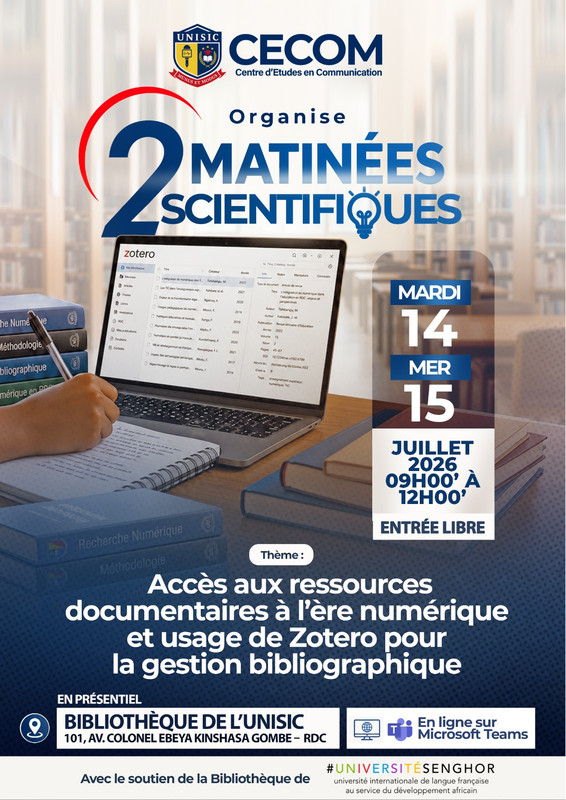 UNISIC : deux matinées scientifiques pour renforcer les compétences en recherche documentaire et en gestion bibliographique