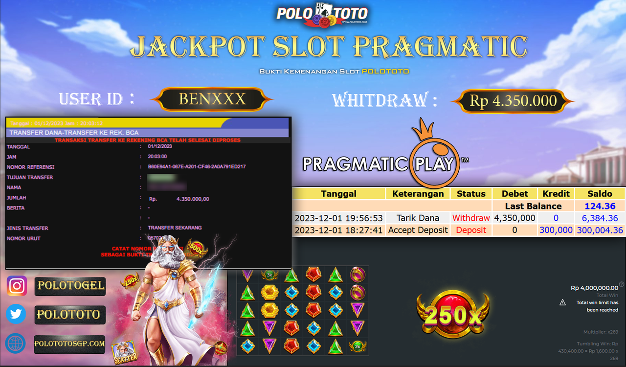 BUKTI PEMBAYARAN JACKPOT DIPOLOTOTO DIBAYAR LUNAS!!!