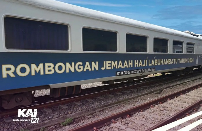 PT Kereta Api Indonesia (Persero) Divisi Regional I Sumatera Utara Kembali melayani rombongan Jemaah Haji Kabupaten Labuhanbatu menggunakan Kereta Api Luar Biasa (KLB) dengan relasi Stasiun Rantauprapat - Stasiun Lubukpakam, Sabtu (25/5/2024).