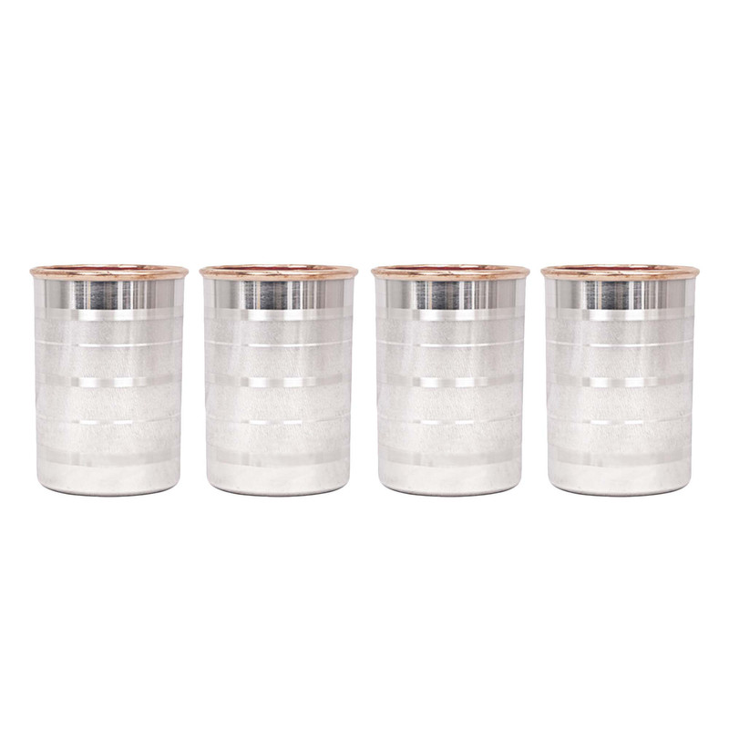 Vaso de vidrio de cobre puro y acero capacidad 250 ml hotel hogar y cocina para regalo - Imagen 3 de 5