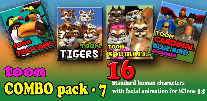 [ Reallusion Animals ] Combo Toon Pack 7