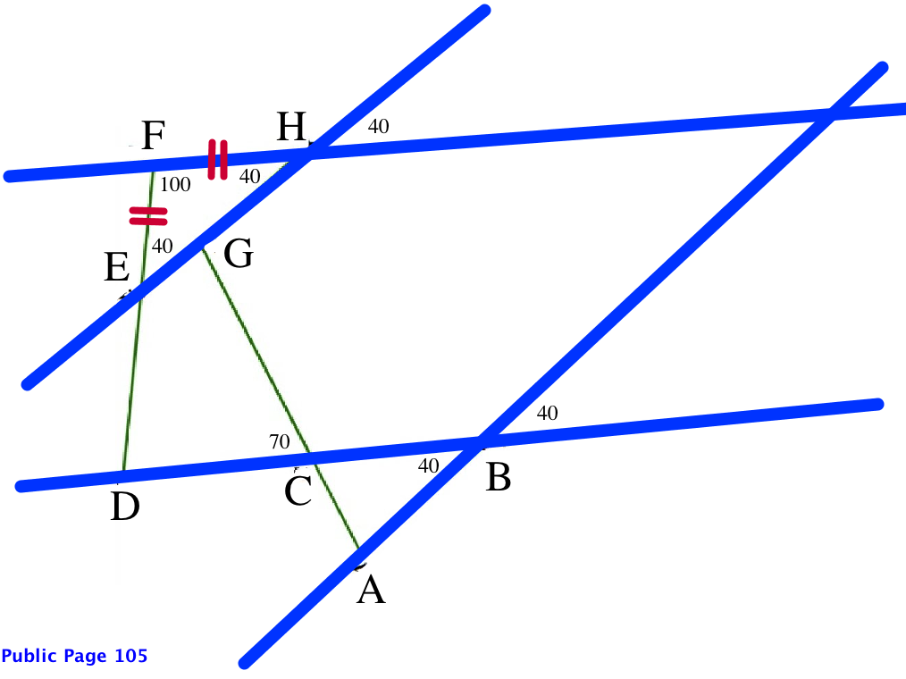 Parallel lines all EF=FH