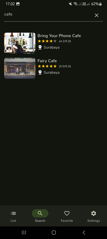 Search Screen (Dark Mode)