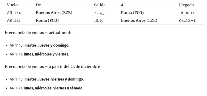 Aerolíneas Argentinas entre Buenos Aires y Roma - Aerolíneas Argentinas: opiniones, dudas, experiencias