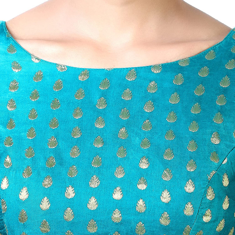 Blusa Brocado Hecha a Mano Mangas Codo Saree Blusa Falda Recortada Bollywood Choli - Imagen 24 de 24