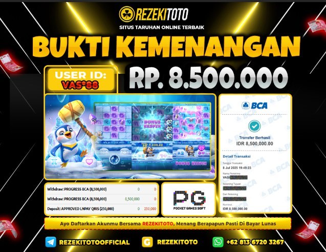 BUKTI KEMENANGAN 08 JULI 2025 THE GREAT ICE SCAPE 8 JUTA 