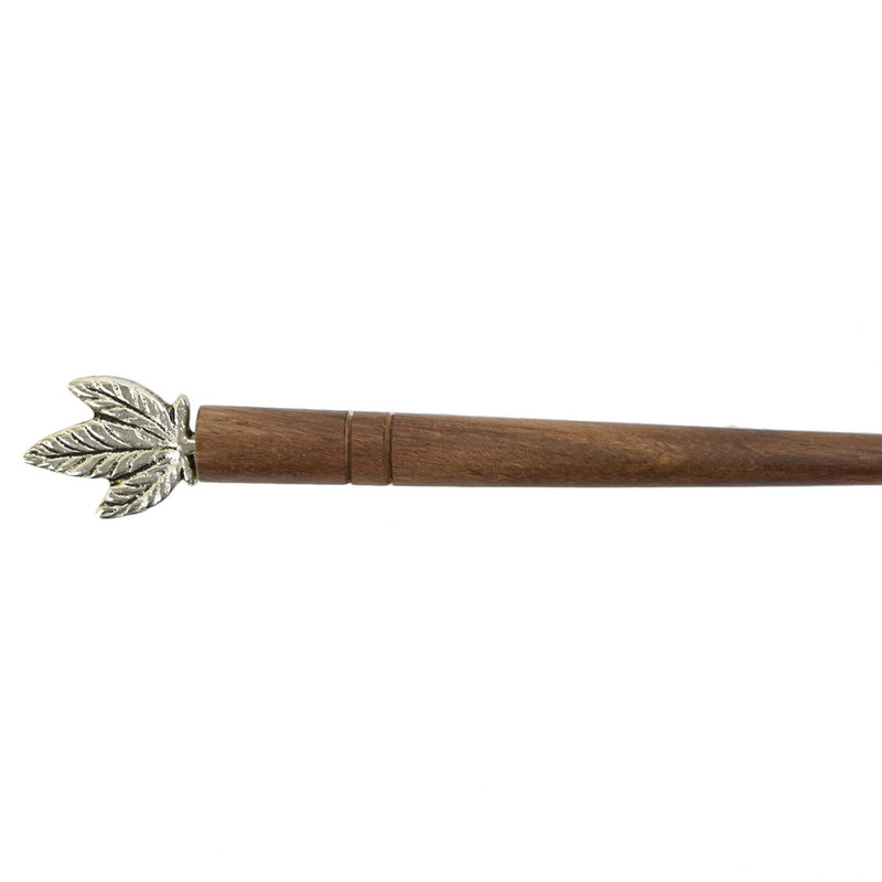 Women Juda Hair Pin Wood & Metal Handmade Beautiful Design Traditional Stick Pin - Picture 19 of 40