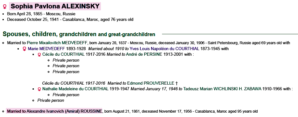 Sophia Pavlona ALEXINSKY