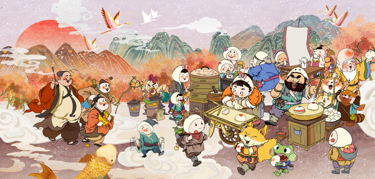王哥庄山海礼插画设计