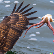 DALL·E 2022-08-01 16.39.05 - A bald eagle battling an octopus, and the octopus is winning