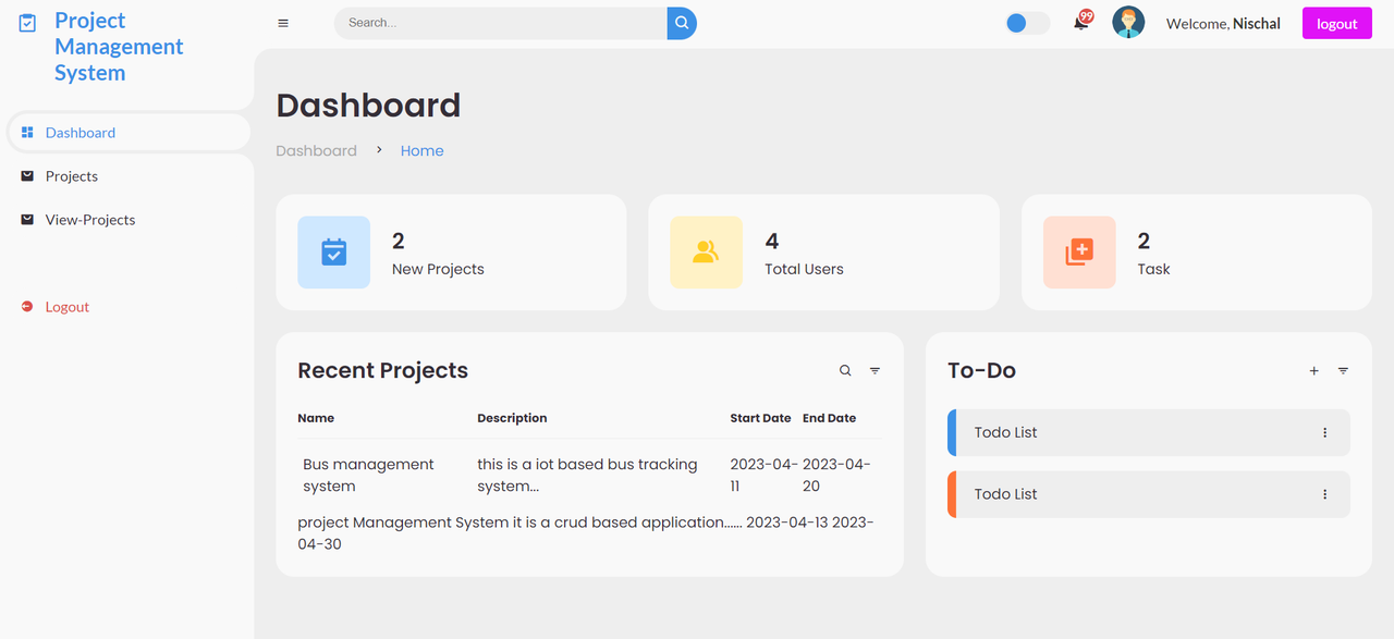 Project Management System by Nischal Acharya
