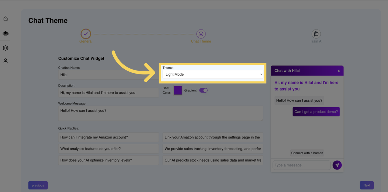 Theme (Light Mode or Dark Mode)