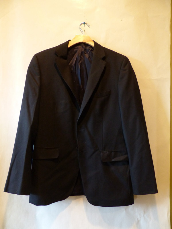 MASSIMO DUTTI MENS SUIT BLAZER SUPER 120S WOOL IN BLACK SIZE 40