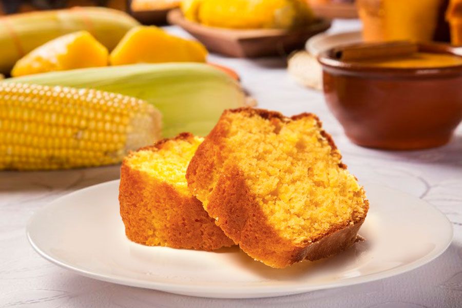Bolo de milho cremoso sem lactose