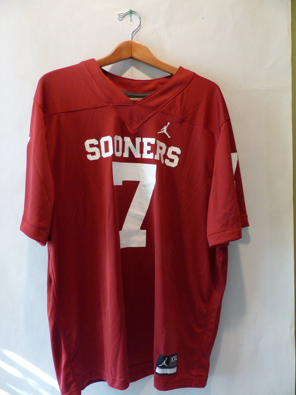 JORDAN MENS OKLAHOMA SOONERS #7 CRIMSON GAME FOOTBALL JERSEY XXL AV8277-601