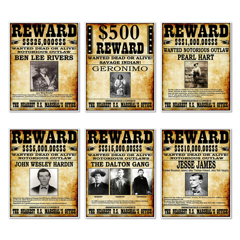 Jesse James Gang Wanted Dead or Alive Outlaw Poster Jesse James Gang Wanted Dead or Alive Outlaw Poster