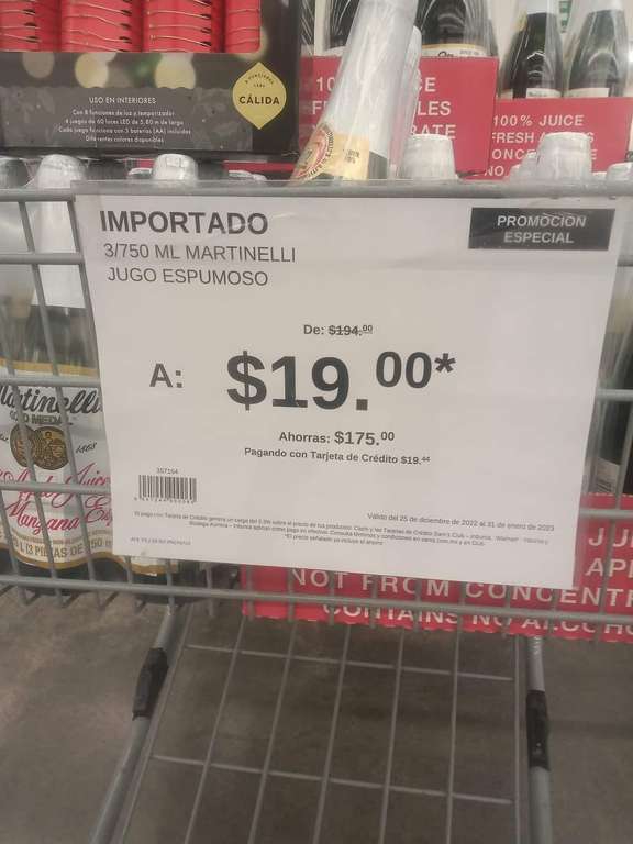 Sam's Club: 3 Pack Martinelli Jugo Espumoso 
