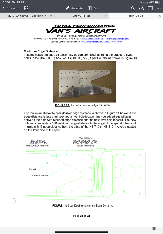 Help with HS00003 Edge Distance | Van's Air Force