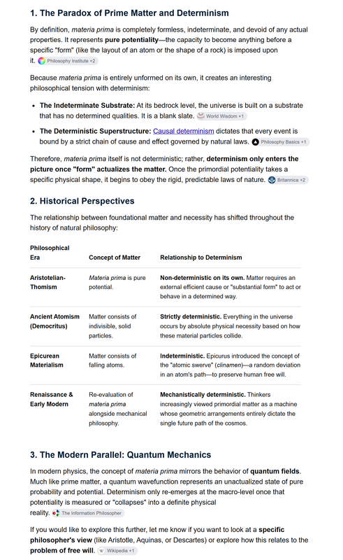 materia prima and determinism Google Search