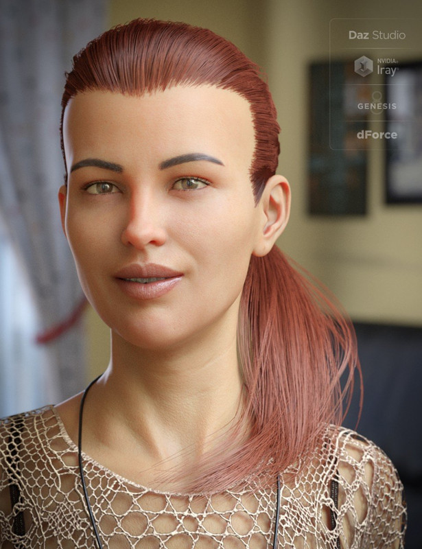 dforce elyssa ponytail for genesis 8 females 00 main daz3d