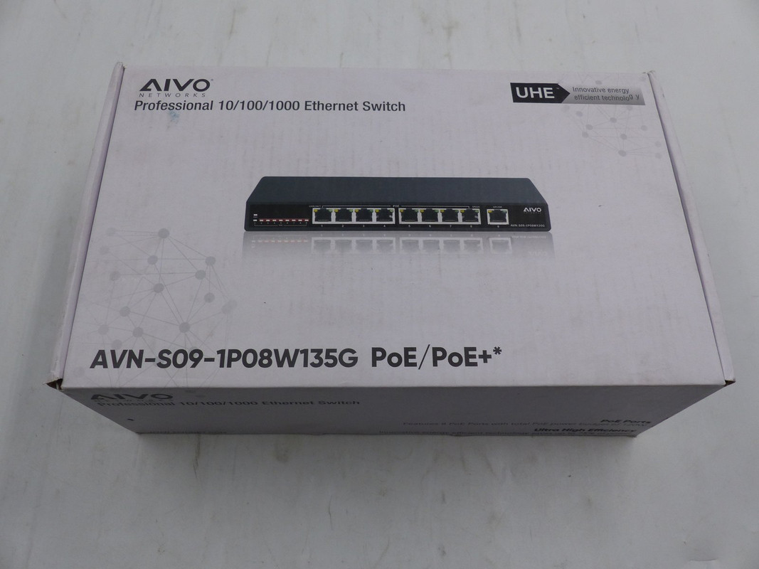 AVYCON AVN-S09-1P08W135G 9 PORT 135W GIGABIT POE SWITCH