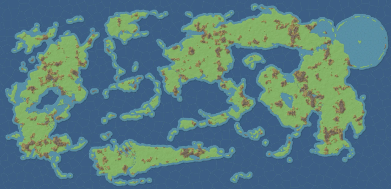 Carte des reliefs du monde de Magikratos Carte des reliefs du monde de Magikratos