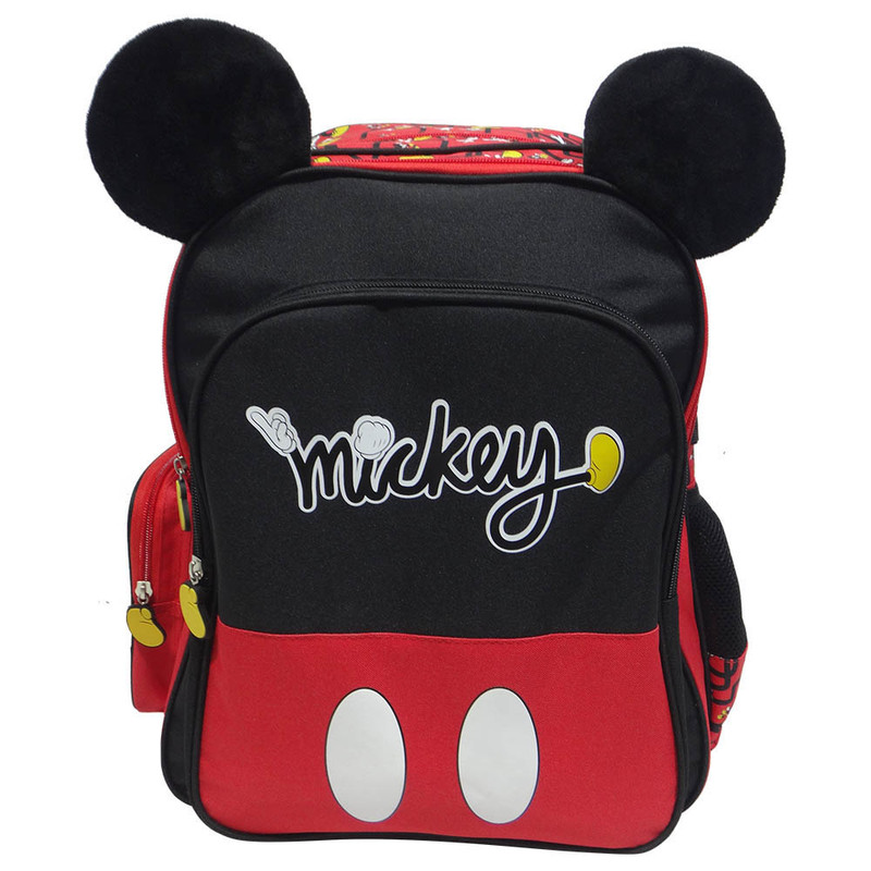 Disney Mickey 16" BackPack   3 compartments with 3 D Ears ,Hand and feet