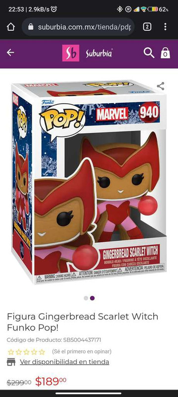 Suburbia: Figura Gingerbread Scarlet Witch Funko Pop! 