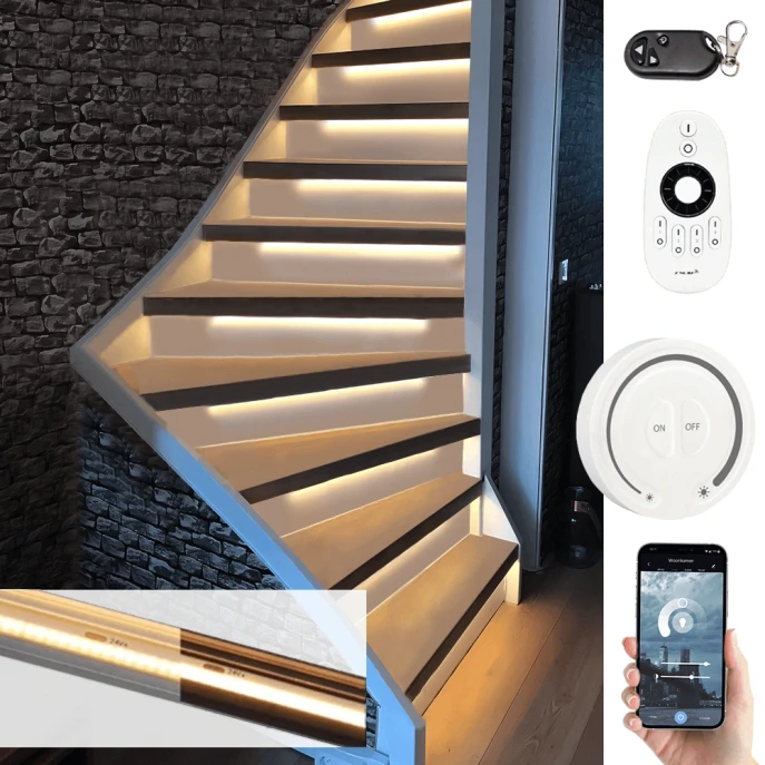 Trapverlichting warm wit (Prijs per treden minimaal 10 treden)