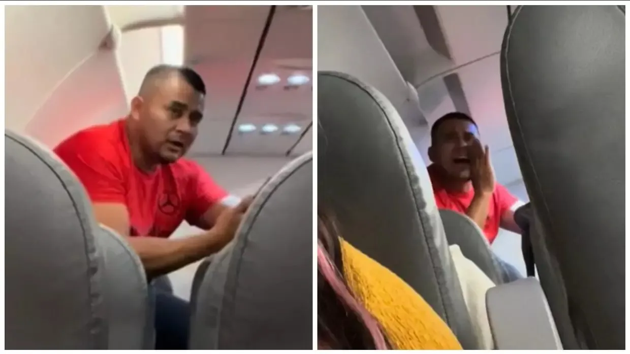 ¿El fin del mundo? Hombre en pánico durante vuelo lanza extraña advertencia (VIDEO)