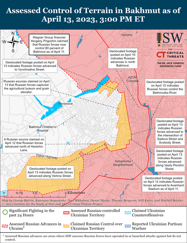 Bakhmut Battle Map Draft April 13,2023