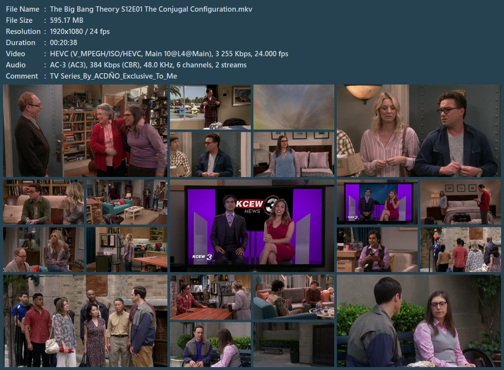 The Big Bang Theory S12E01 x264 & x265 10Bits 1080p Dual The Big Bang Theory S12E01 x264 & x265 10Bits 1080p Dual