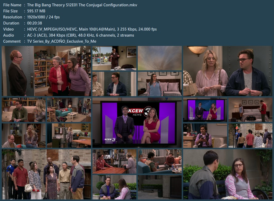 The Big Bang Theory S12E01 x264 & x265 10Bits 1080p Dual