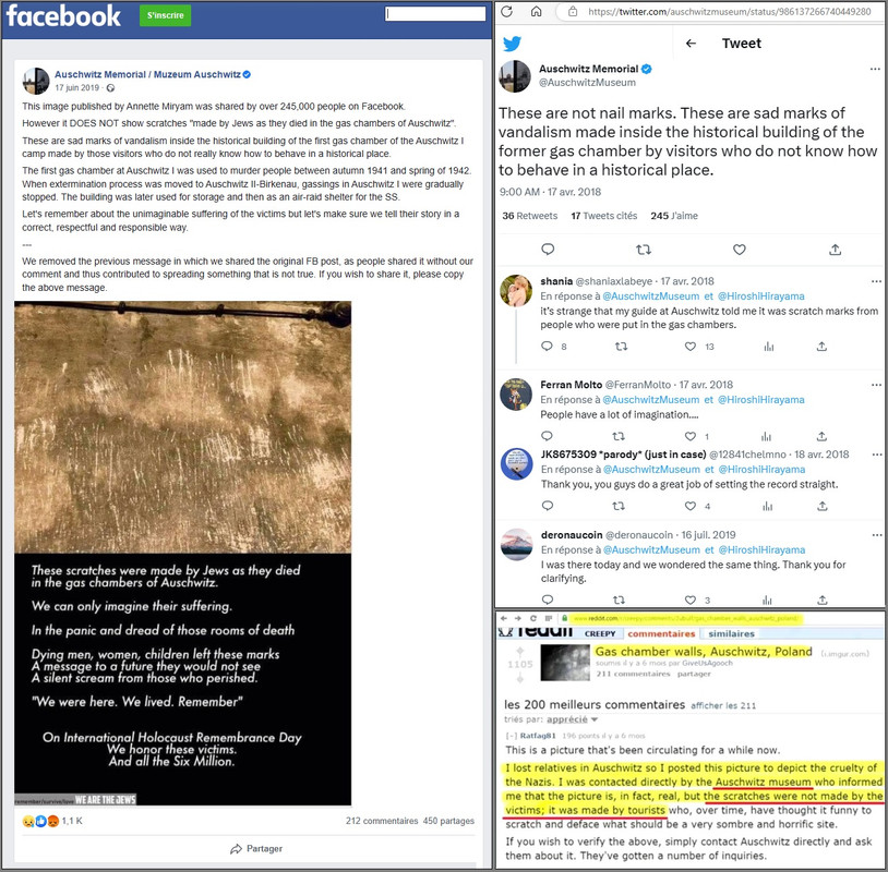 Holocaust - Auschwitz Museum - Gas chamber - nail marks - scratches - vandalism - tourists