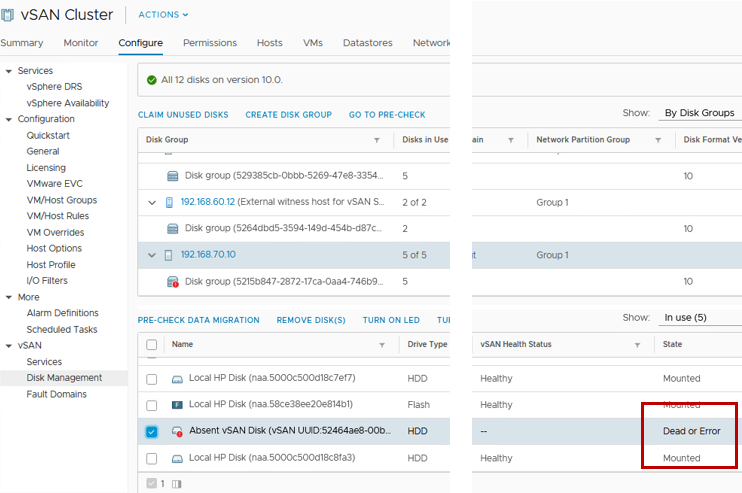 Replace a defective HDD in the vSAN SIVaaS Replace a defective HDD in the vSAN SIVaaS